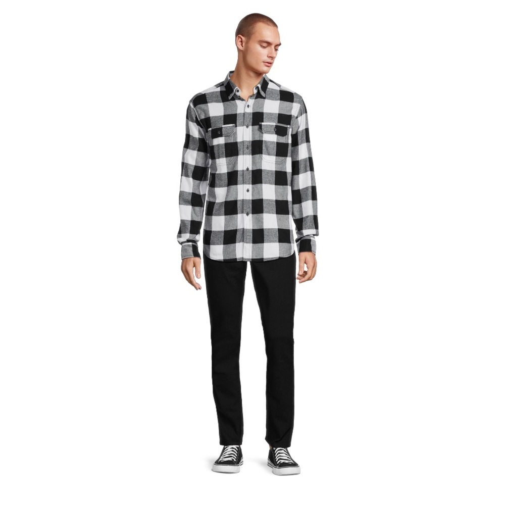 COPY - Black and White Long Sleeve Flannel - Picture 2 of 5